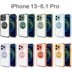 适用苹果13手机壳纯色指环支架壳iphone12手机壳新款透明防摔硬壳