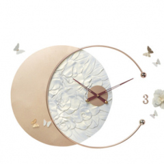 艺术钟表挂钟客厅家用钟饰大气轻奢时尚简约时钟浮雕挂墙创意个性
